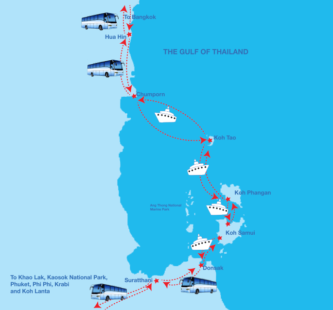 Phuket Samui Ferry Route Map